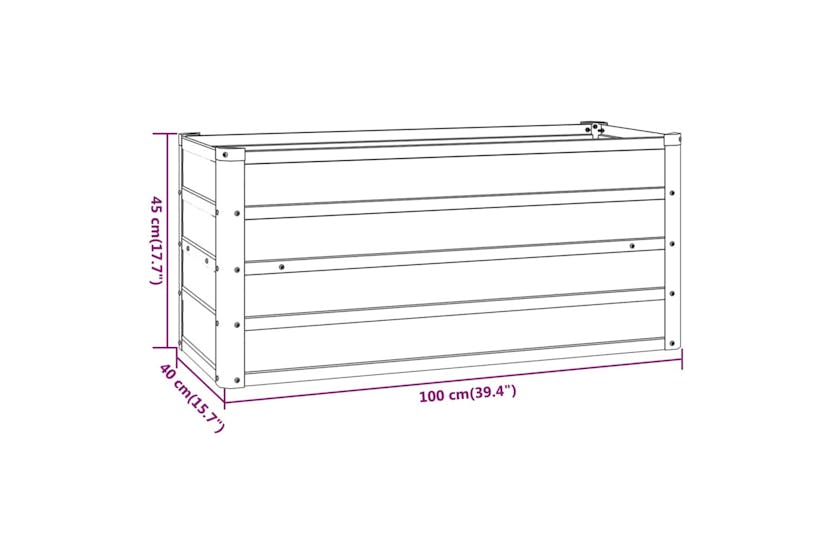 Vidaxl 151950 Garden Raised Bed Rusty 100x40x45 Cm Corten Steel