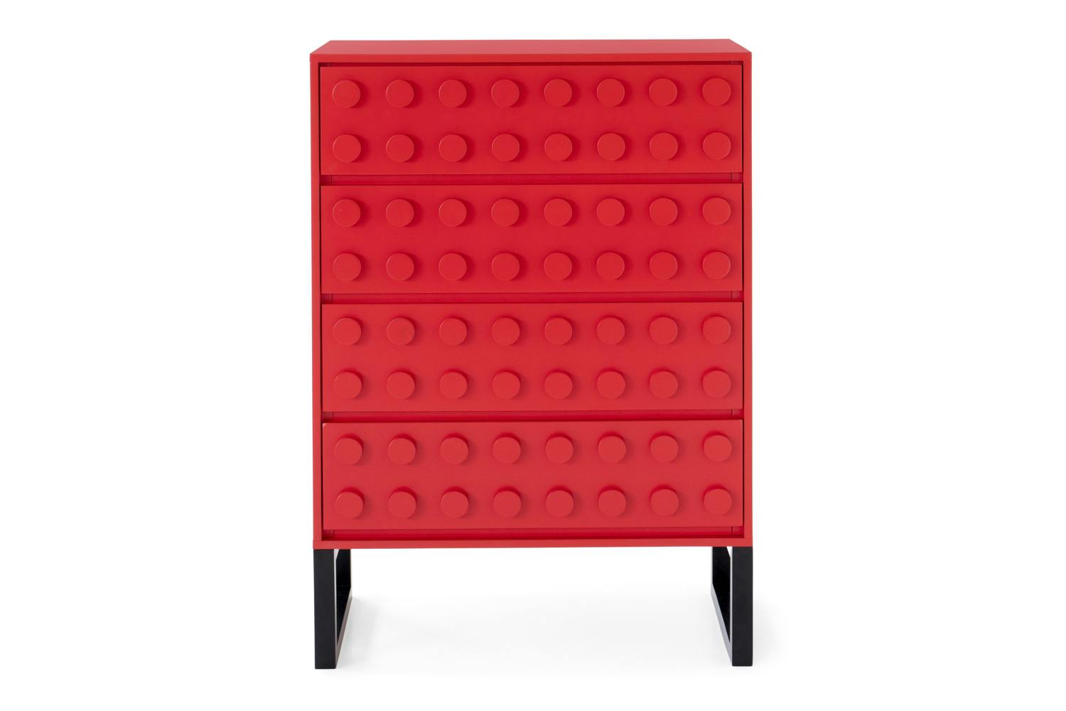 Connect Chest | 4 Drawer | Red & Black