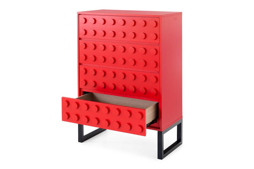 Connect Chest | 4 Drawer | Red & Black