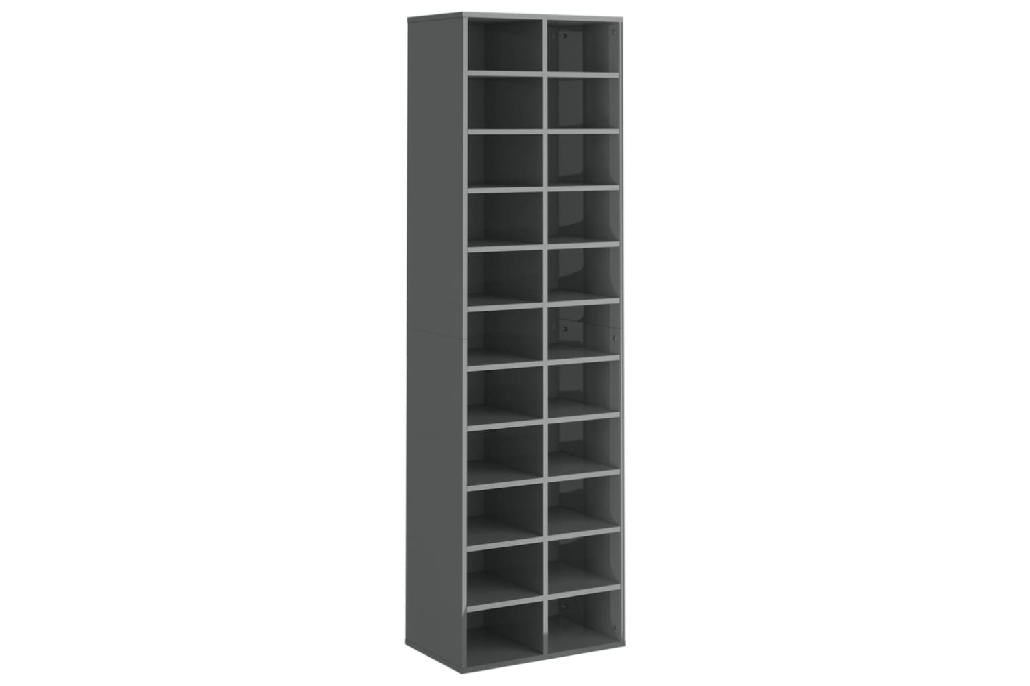 vidaXL 800377 Shoe Cabinet High Gloss Grey 54x34x183cm Engineered Wood