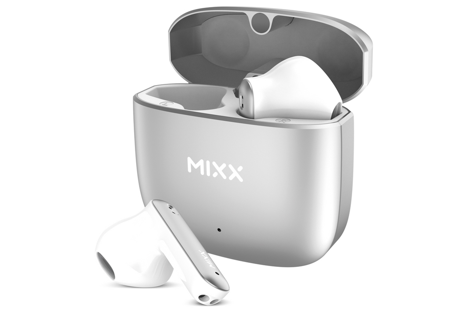 Mixx StreamBuds Custom 2 True Wireless Earbuds Silver White