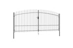Vidaxl 145741 Double Door Fence Gate With Spear Top 400x225 Cm