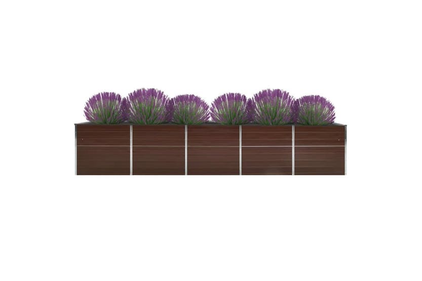 Vidaxl 47058 Garden Raised Bed Galvanised Steel 400x80x45 Cm Brown