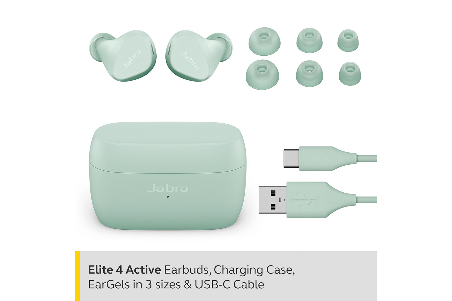 Jabra Elite 4 Active True Wireless In-Ear Sports Earbuds | Mint 
