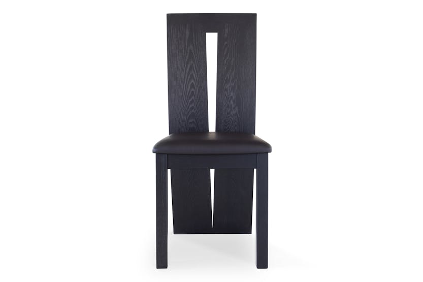 Noah Slatted Dining Chair | Black