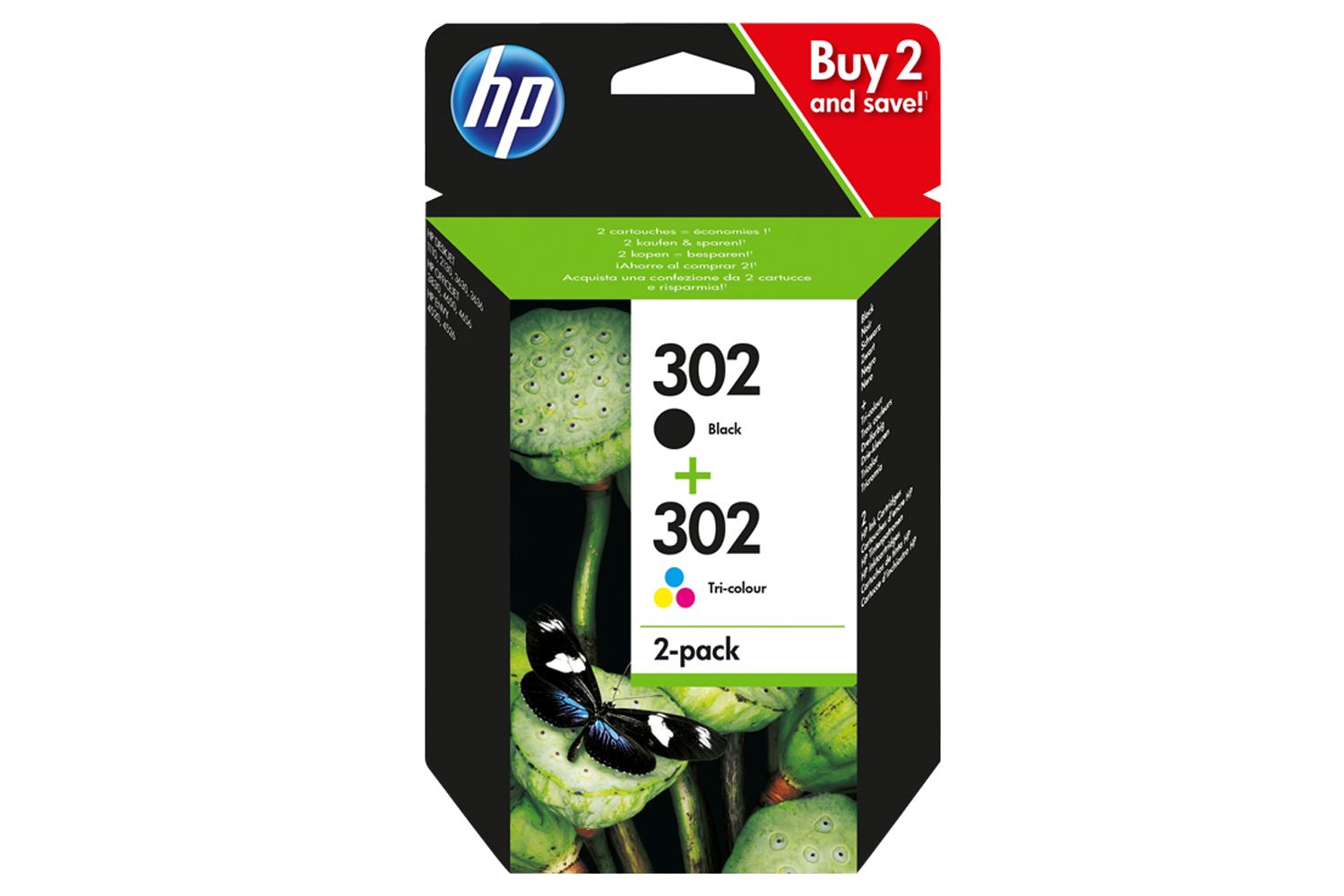 HP 302 Combo Pack Original Ink Cartridges | Black
