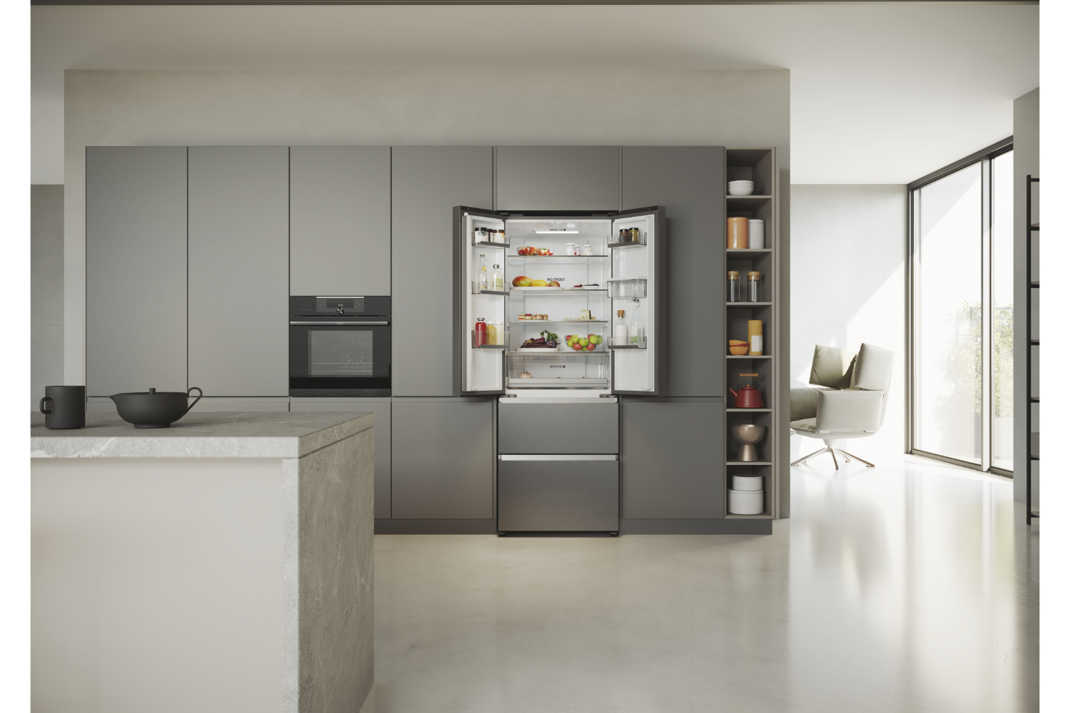 Haier FD 70 Series 5 Freestanding Fridge Freezer | HFR5719EWMP