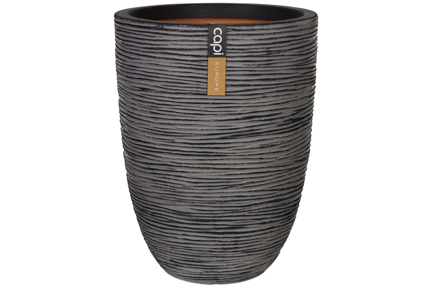 Capi 424229 Vase Nature Rib Elegant Low 36x47 Cm Anthracite Kofz782