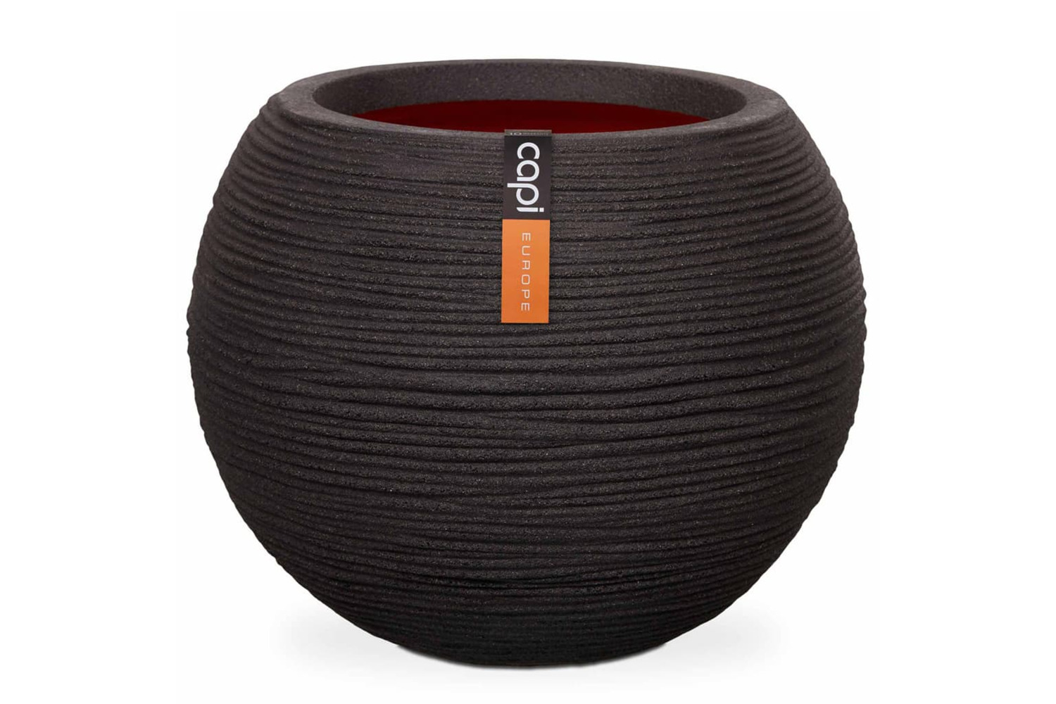 Capi 424217 Vase Nature Rib Ball 40x32 Cm Black Kblr270