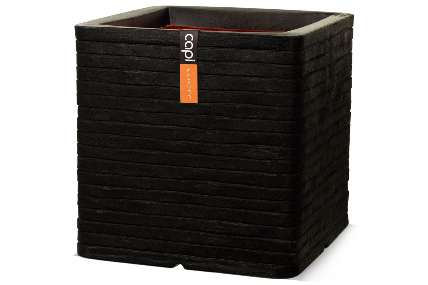Capi 424253 Planter Nature Row Square 30x30 Cm Black Kblro902