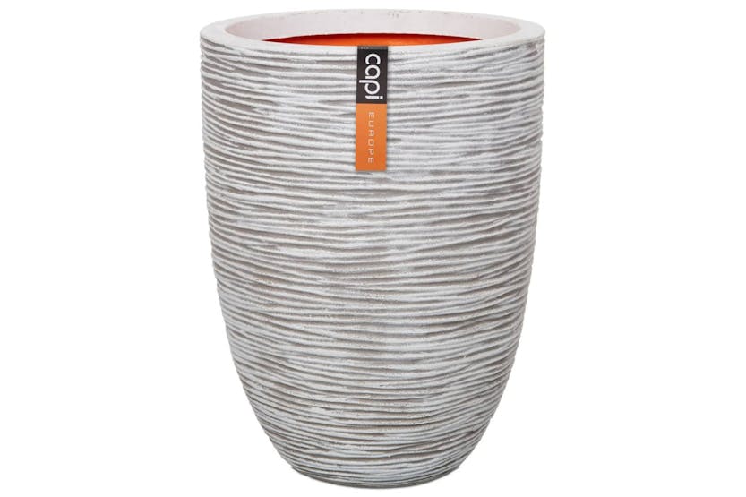 Capi 424227 Vase Nature Rib Elegant Low 36x47 Cm Ivory Kofi782
