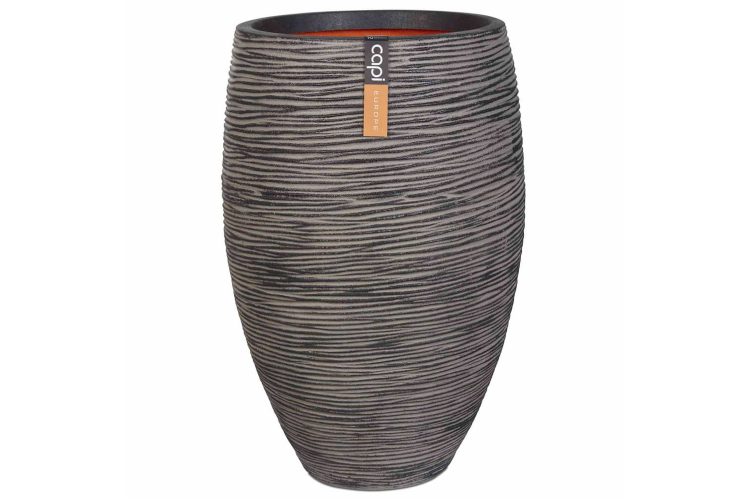 Capi 424251 Vase Nature Rib Elegant Deluxe 40x60 Cm Anthracite Kofz1131