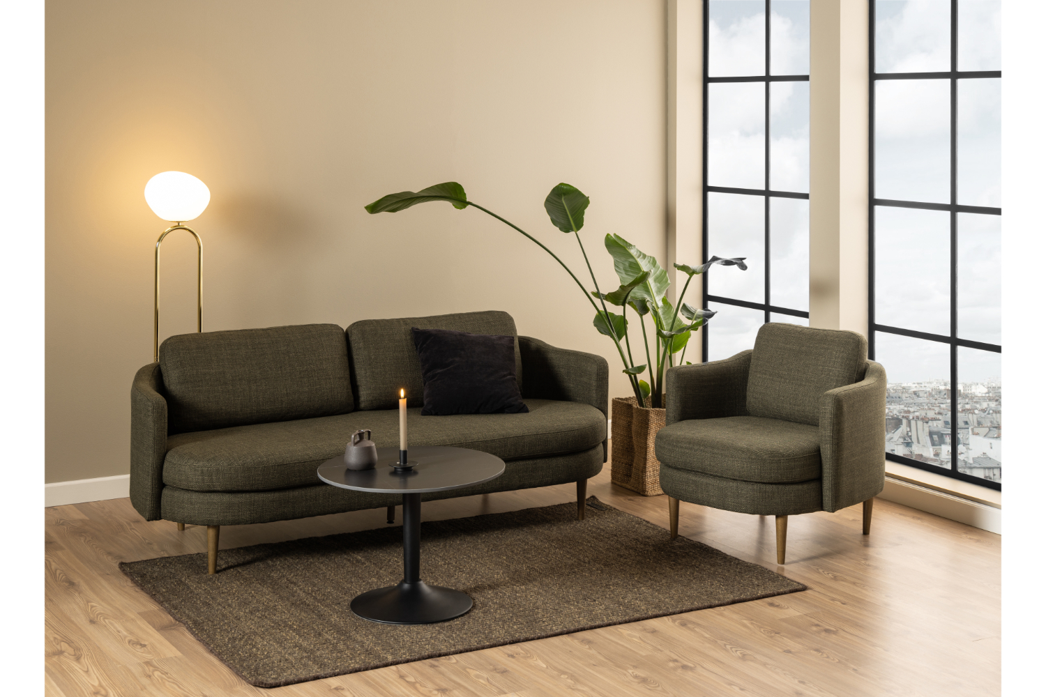 Malta Round Coffee Table | Ceramic | Black