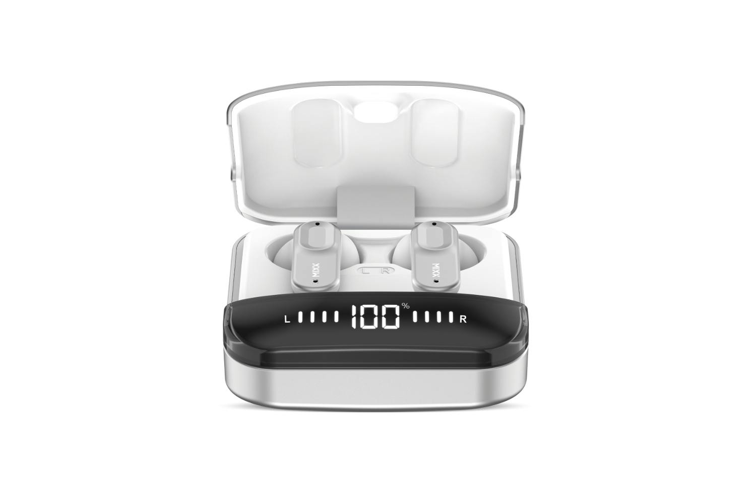 Mixx StreamBuds Ultra Hybrid In-Ear True Wireless Earbuds | Silver White