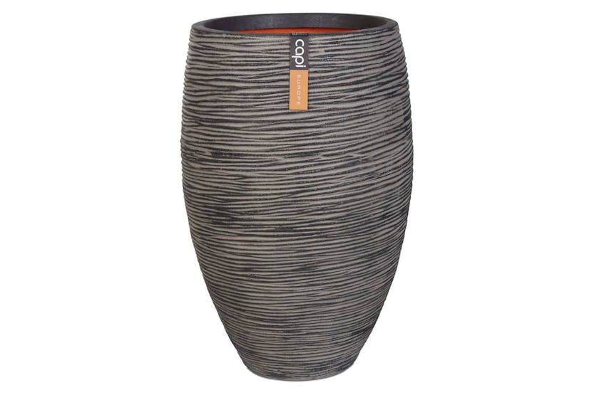 Capi 434857 Vase Nature Rib Elegant Deluxe 45x72 Cm Anthracite