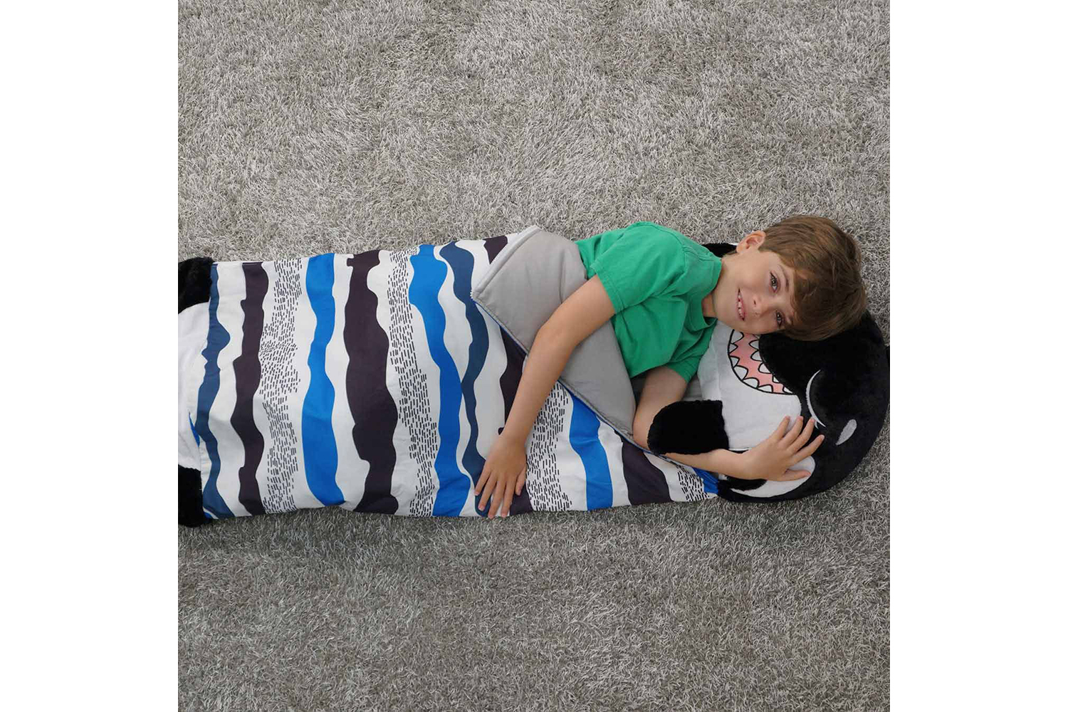 Happy Nappers 2025 Kids Sleeping Bag | Large | Black Shark
