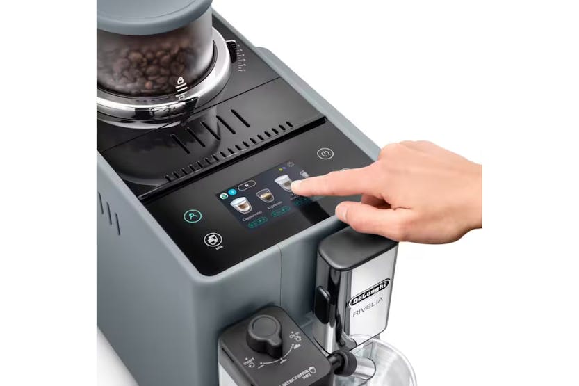 DeLonghi Rivelia Automatic Compact Bean to Cup Coffee Machine | EXAM440.55.G | Pebble Grey