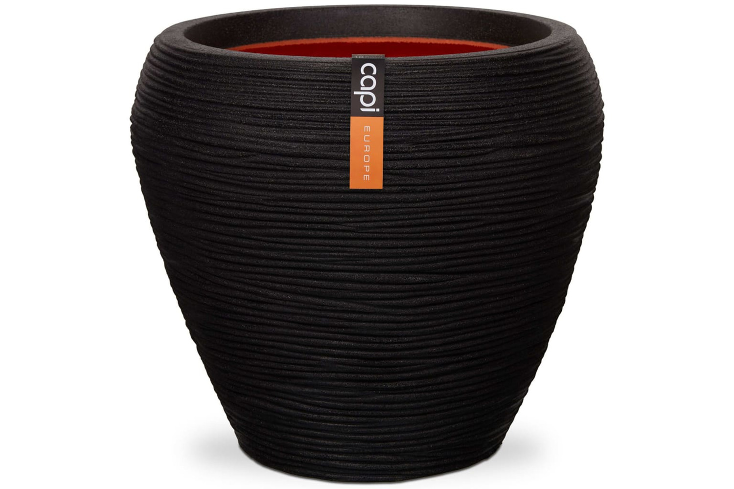 Capi 424214 Vase Nature Rib Tapered 42x38 Cm Black Kblr362
