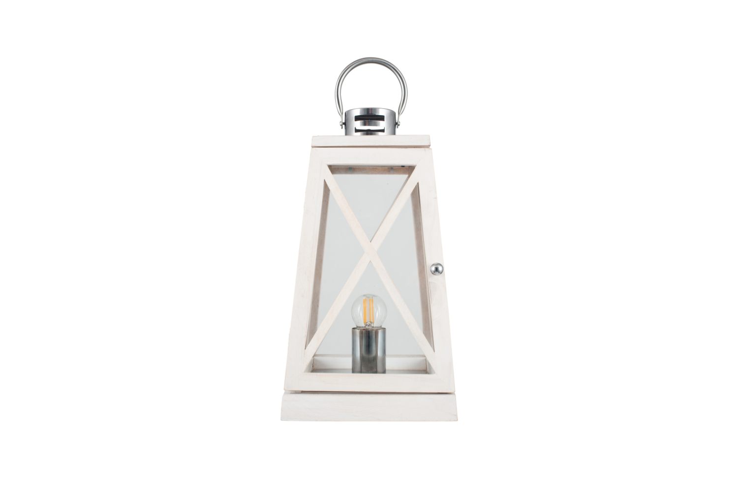 Lantern Table Lamp | White Wash