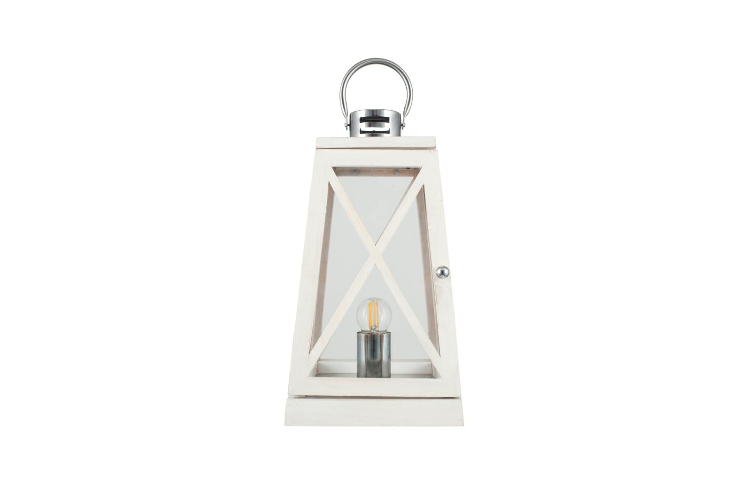 Lantern Table Lamp | White Wash