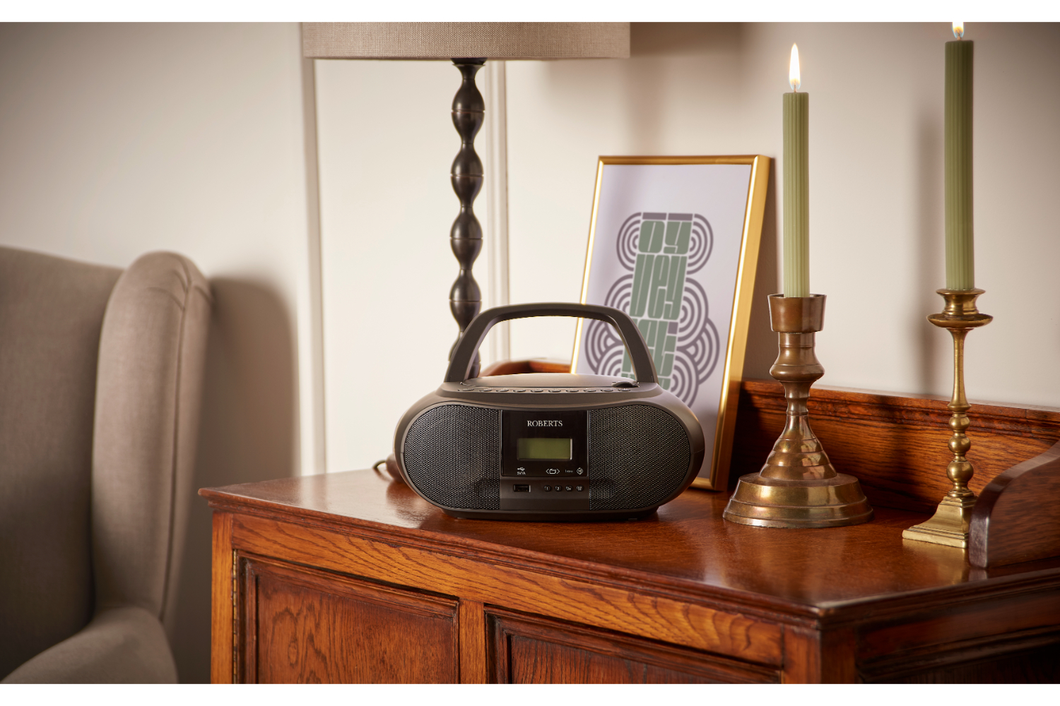 Roberts Boombox Radio with CD Player | White