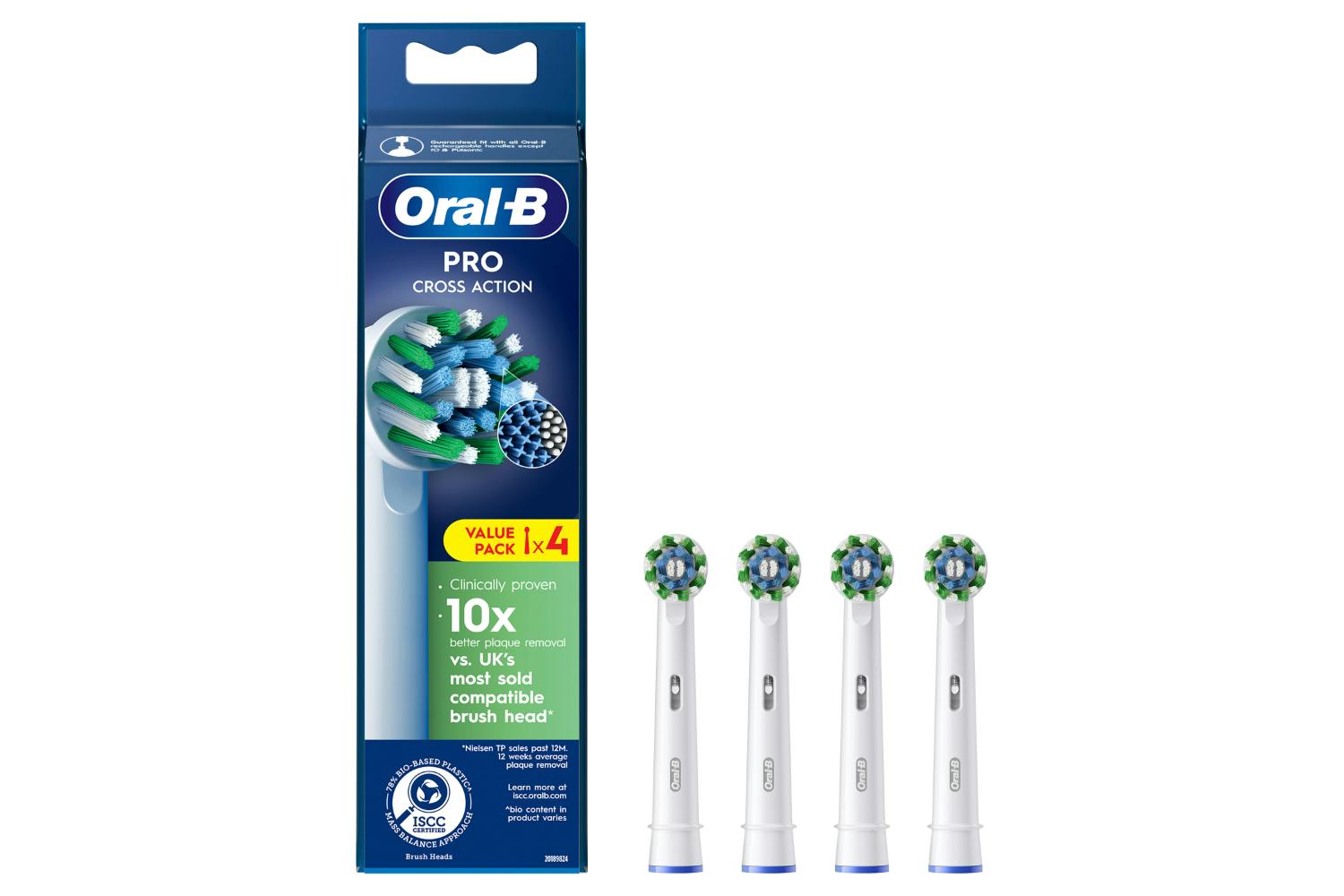 Oral-B Pro Cross Action Brush Head Refills | ORALBREFILLS | Pack of 4