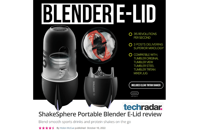 Shakesphere E-Lid Portable Blender | Matt Black