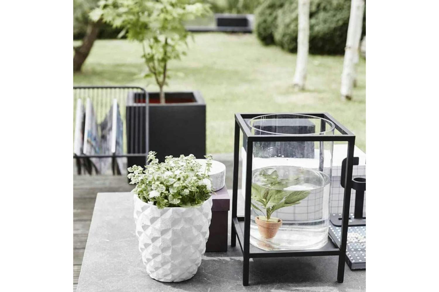 Pouff Contenitore Quadrato In Tessuto Beige Cm 40x40x40