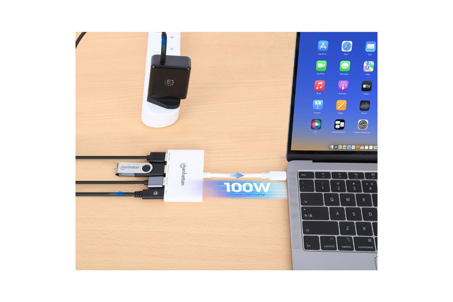 Manhattan 3-Port USB 3.0 Type-C Hub with Power Delivery