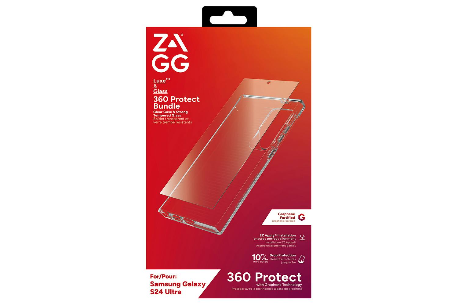 Zagg Samsung Galaxy S24 Ultra Glass Elite 360 skalpaket (klar)