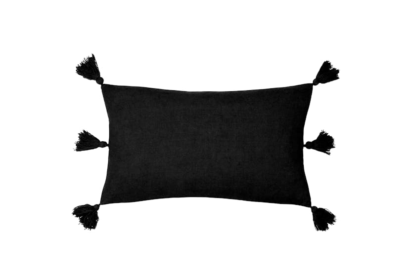 Folis Polyester Cushion | Black | 30 x 50 cm