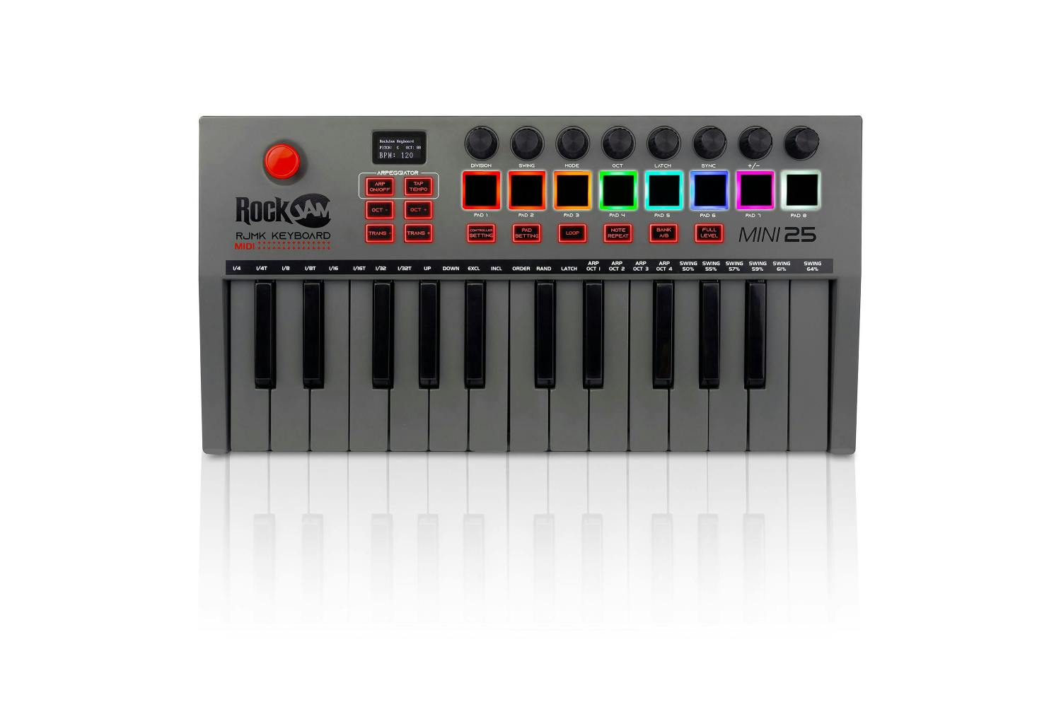Rockjam 25 Key Bluetooth Midi Keyboard Piano With Touchpads