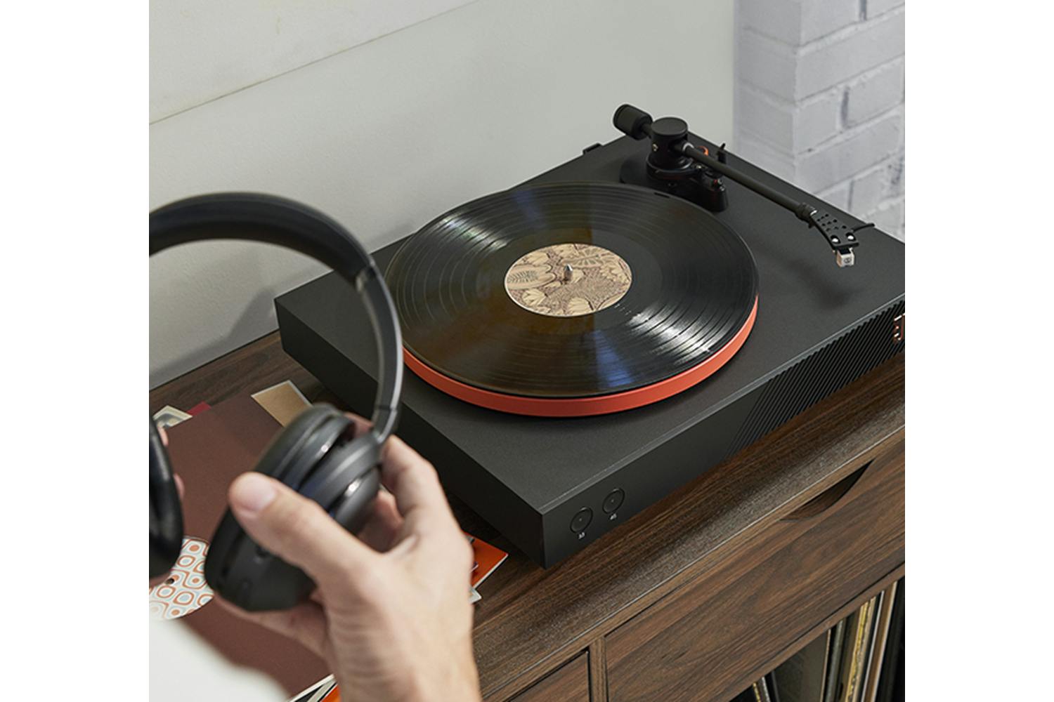 JBL Spinner Bluetooth Turntable Vinyl Record Player | Black/Orange