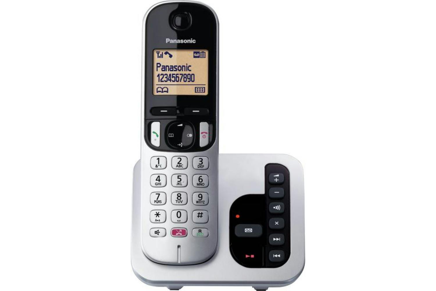Panasonic KX-TGC262 Digital Cordless Phone with Answering Machine | Single | Silver