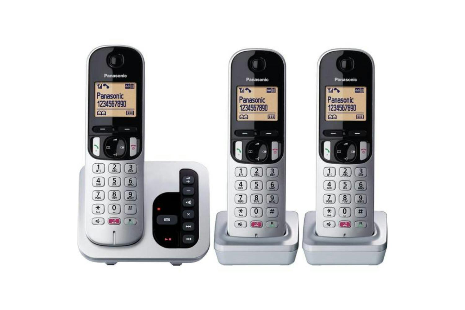 Panasonic KX-TGC263 Digital Cordless Phone with Answering Machine | Trio | Silver