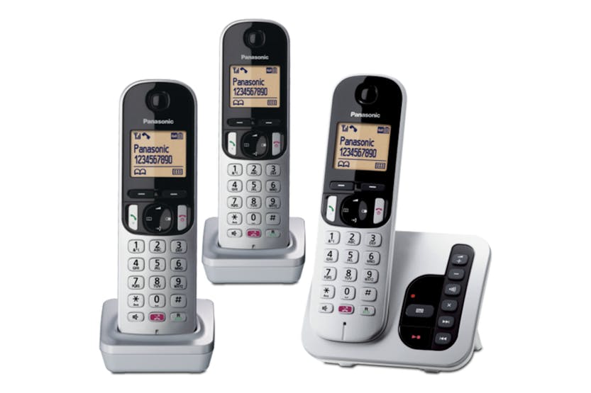 Panasonic KX-TGC263 Digital Cordless Phone with Answering Machine | Trio | Silver