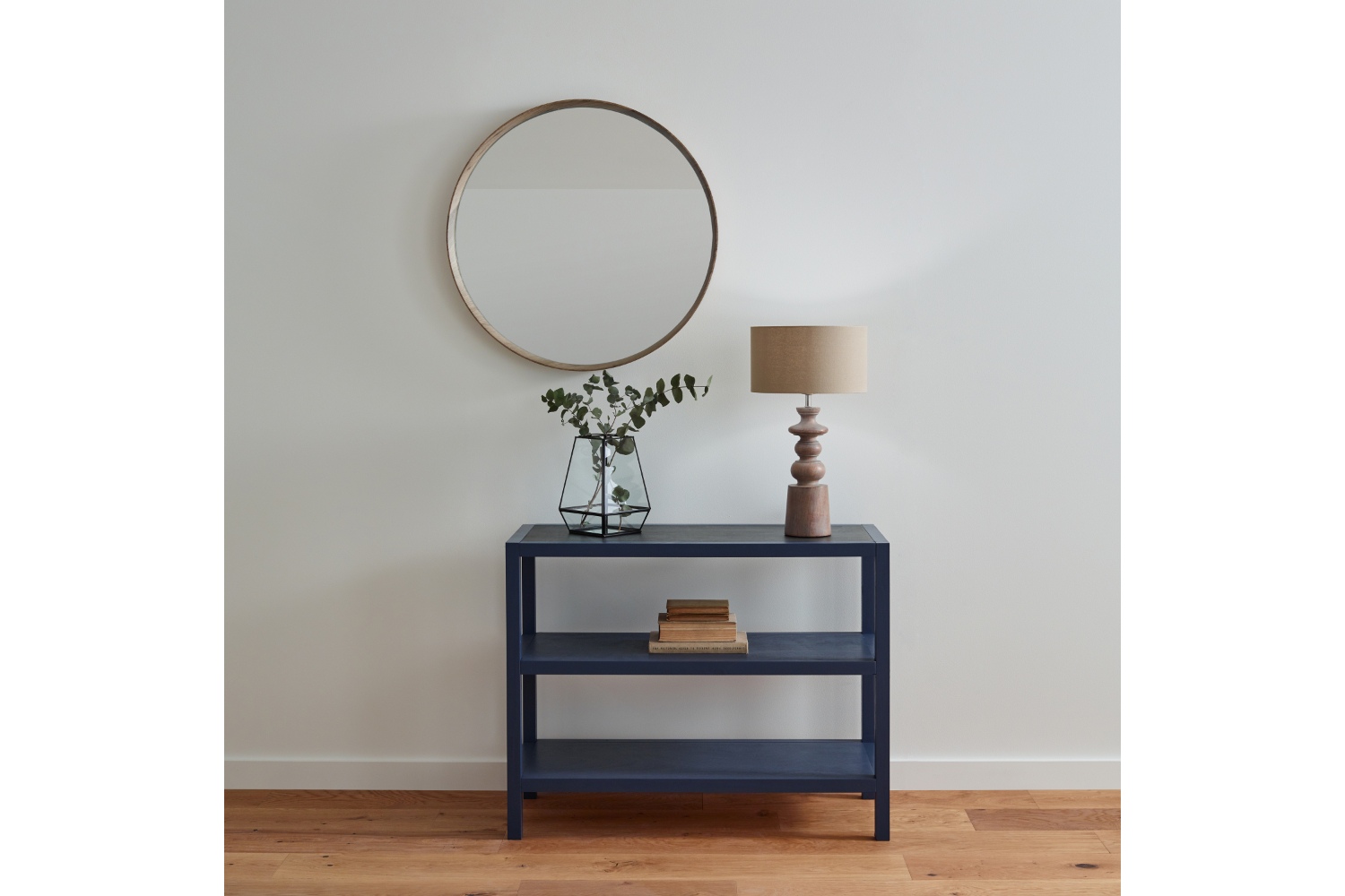 Round Wall Mirror | Grey Oak | 74 cm