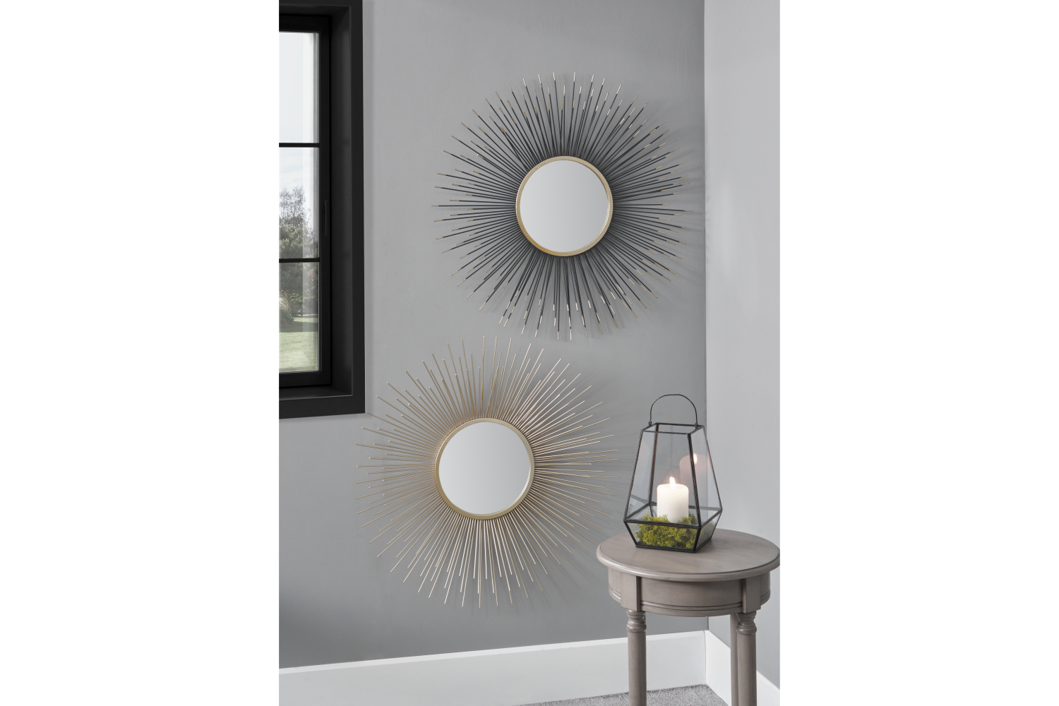 Starburst Round Wall Mirror | Gold | 80 cm