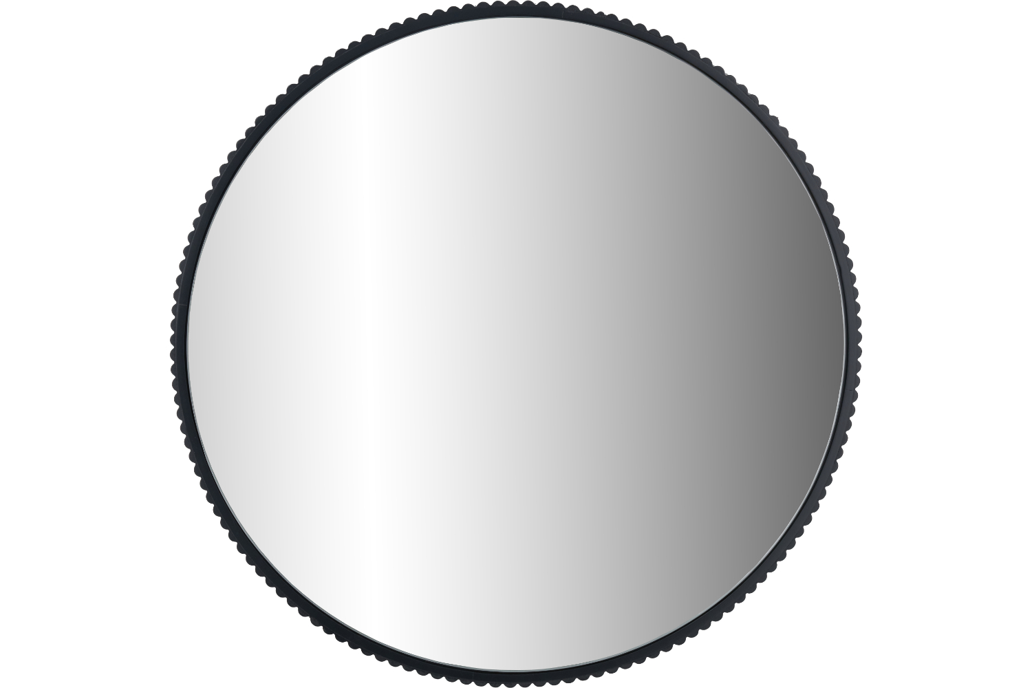 Cog Round Wall Mirror | Black | 70 cm