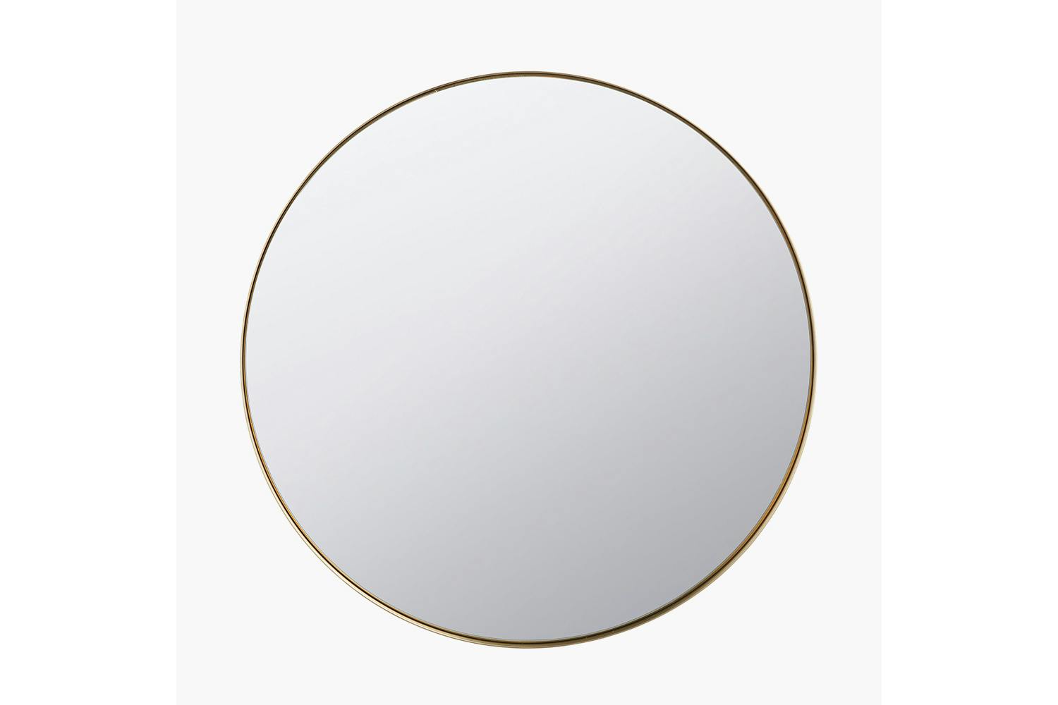 Slim Frame Round Wall Mirror | Silver