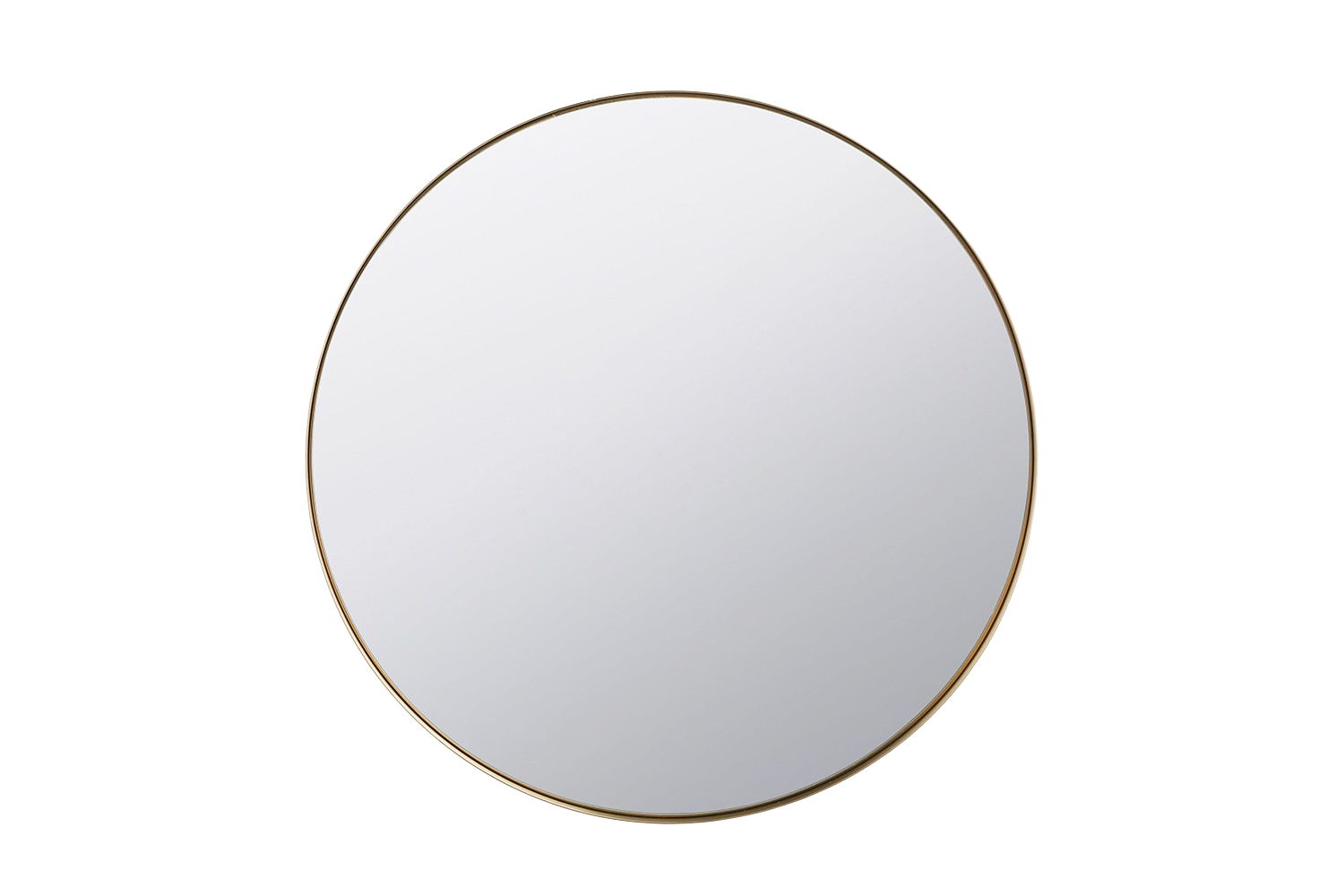 Slim Frame Round Wall Mirror | Silver | 80 cm