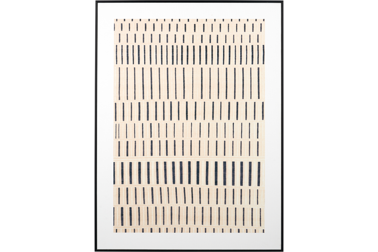 Black Pattern Framed Canvas Printing | Beige/Black | 80 x 60 cm