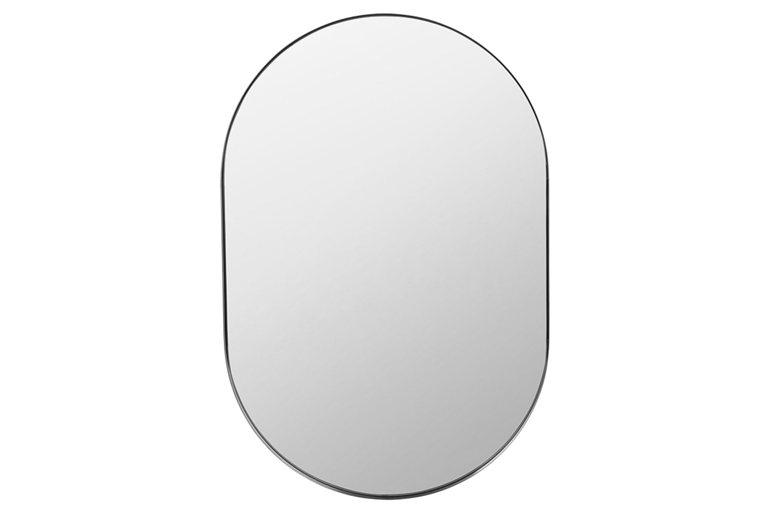 Slim Frame Oval Wall Mirror | Silver | 60 x 90 cm