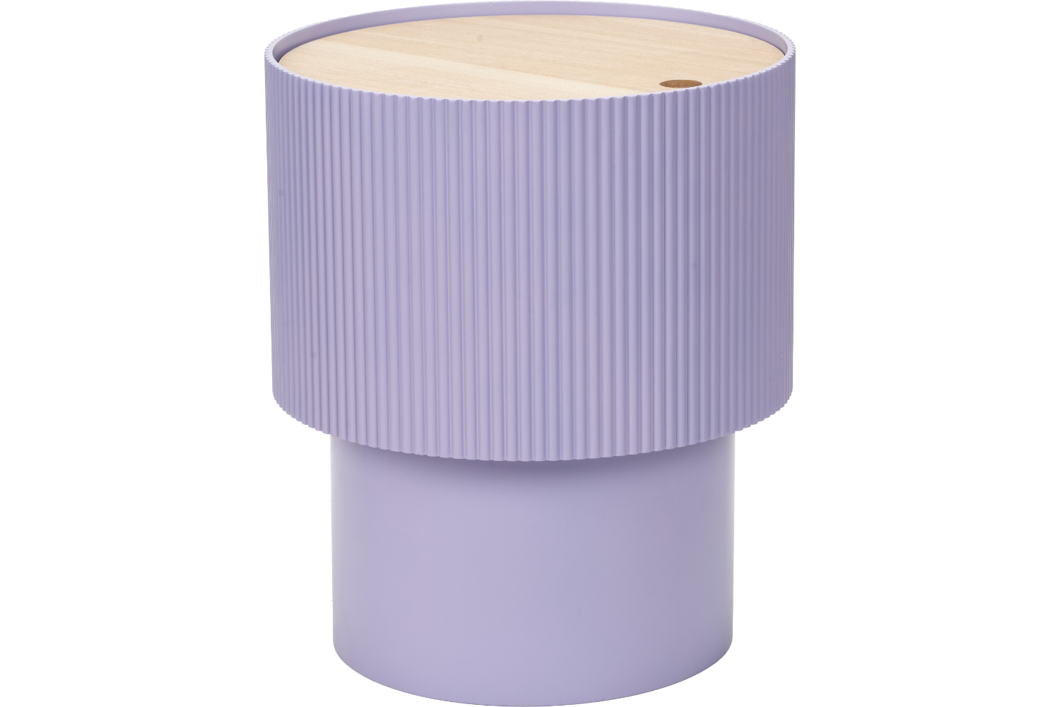 Harlow Ribbed Round Storage Table | Lilac