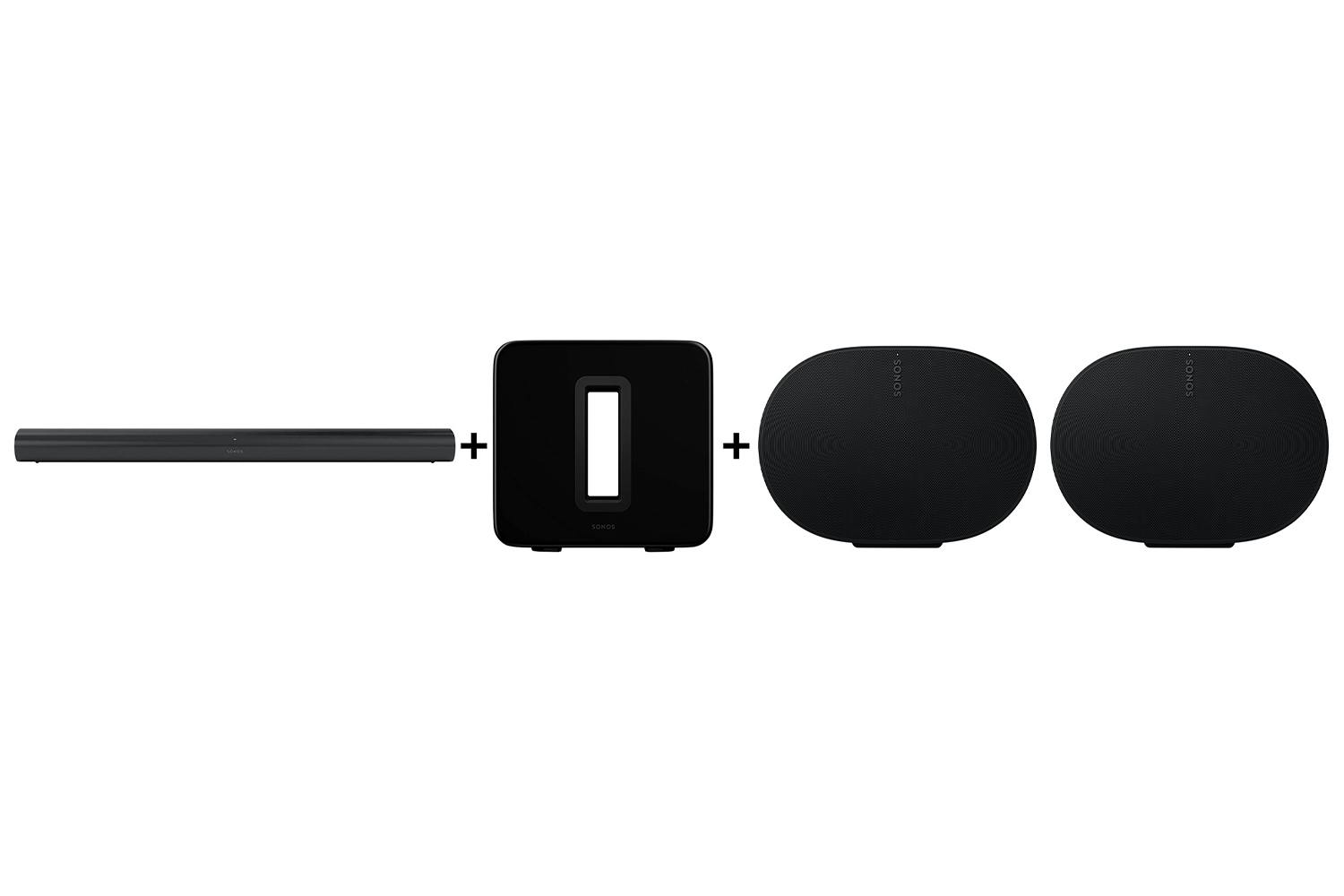 Sonos Arc Premium Smart Soundbar and Sub Gen 3 Wireless Subwoofer and Era 300 Multiroom Speaker | Black Bundle