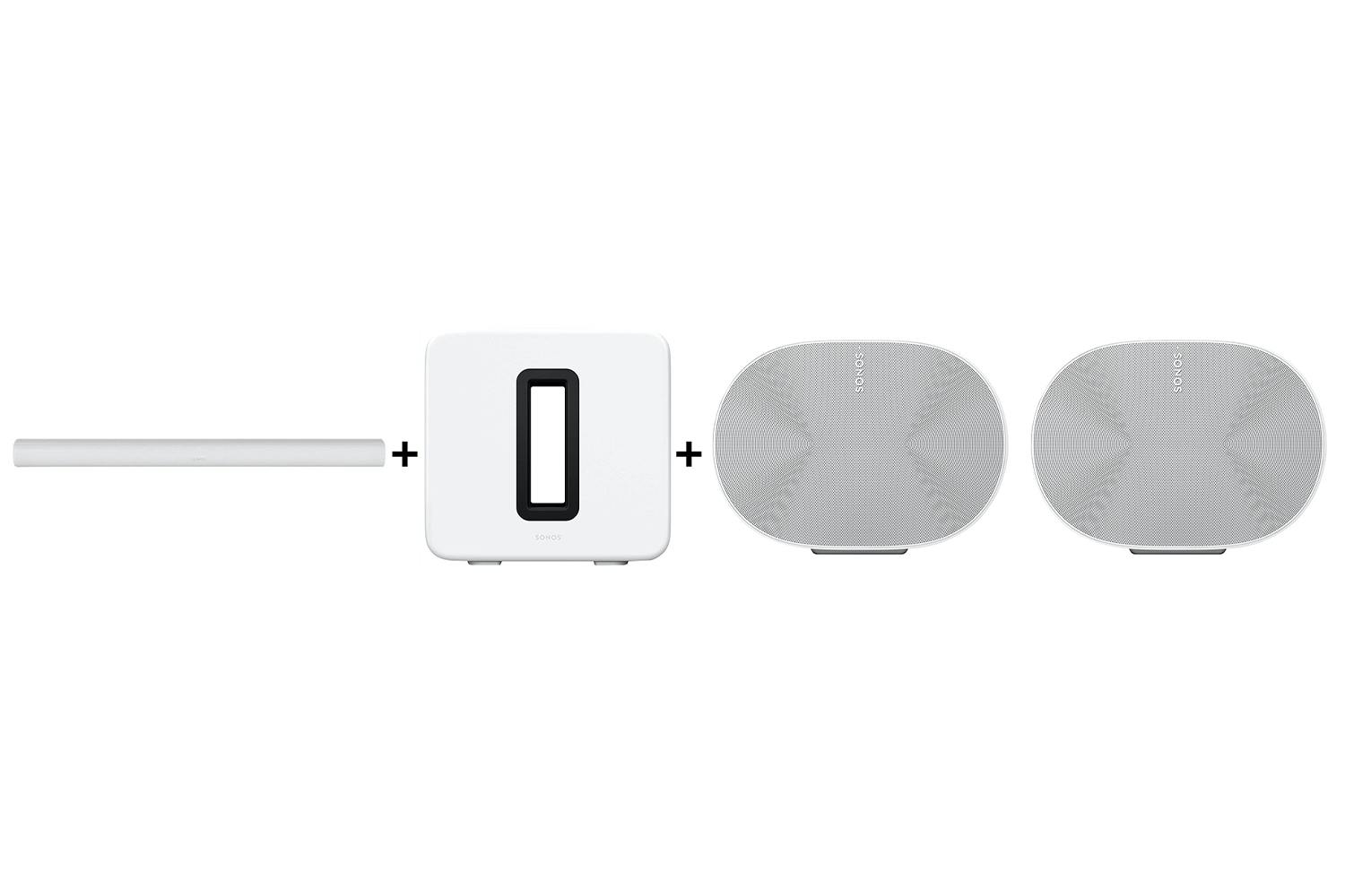 Sonos Arc Premium Smart Soundbar and Sub Gen 3 Wireless Subwoofer and Era 300 Multiroom Speaker | White Bundle