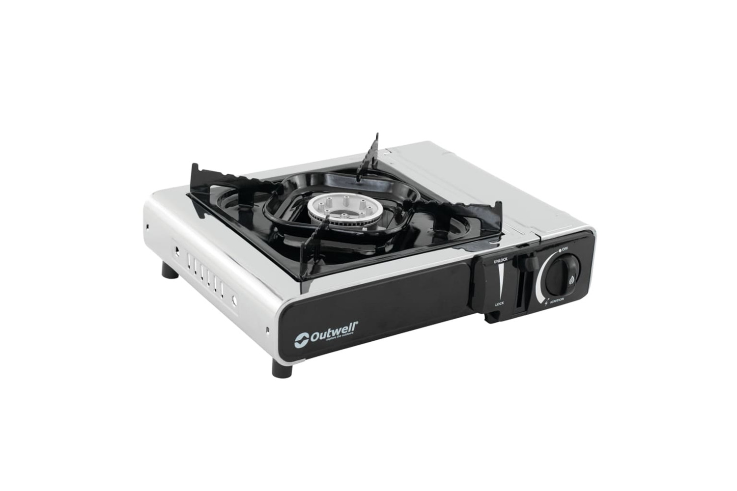 Outwell 445974 Camping Portable Gas Stove Appetizer Solo 1 Burner Silver Grey