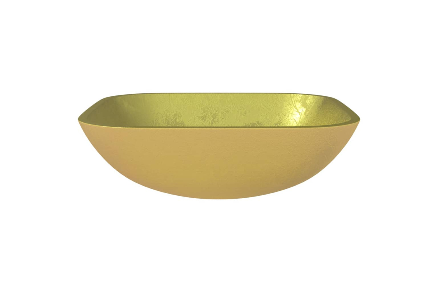vidaXL 345260 Basin Glass 42x42x14cm Gold
