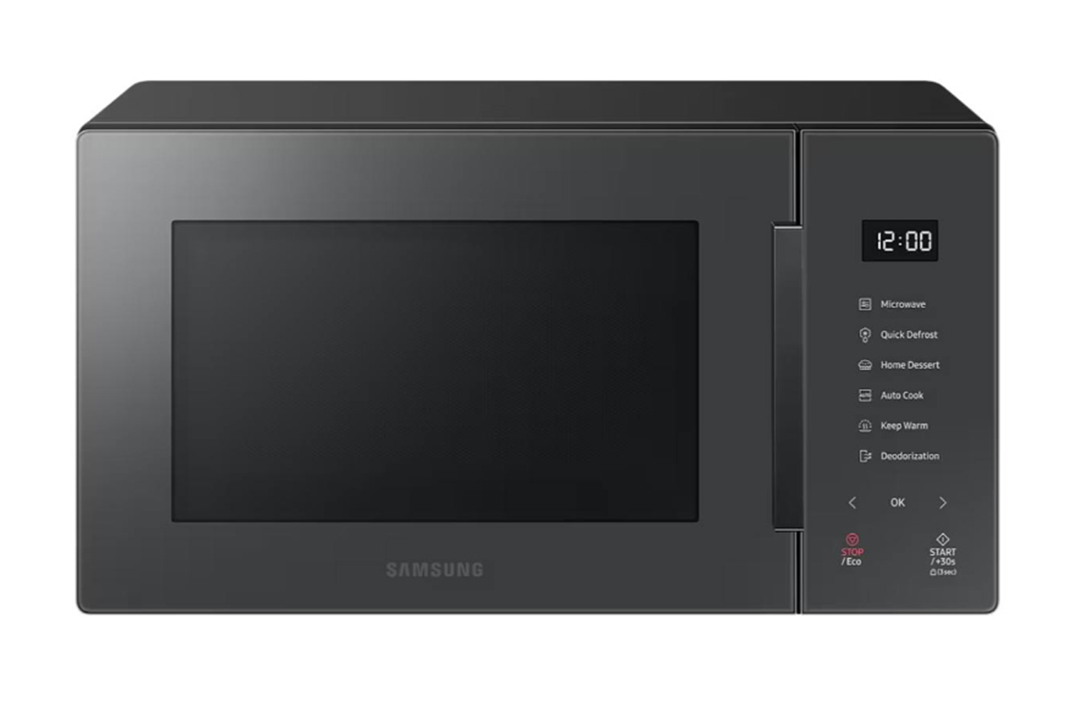 Samsung 23L Solo 800W  Microwave with Auto Cook - Clean Charcoal | MS23T5018AC