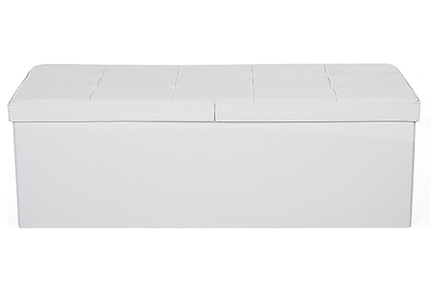 Songmics  Flipping Lid Storage Ottoman | White